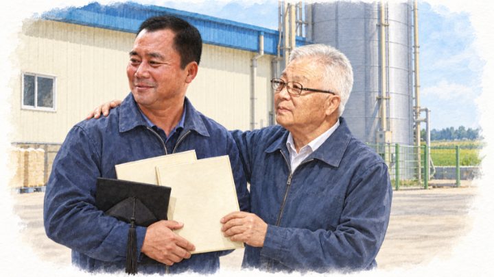 졸업장과 총장상을 내민 맏아들